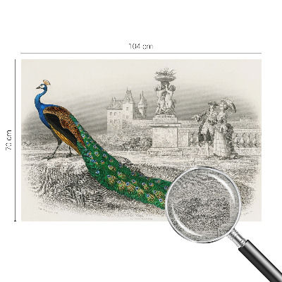 Large wall mural with a colorful feather pattern