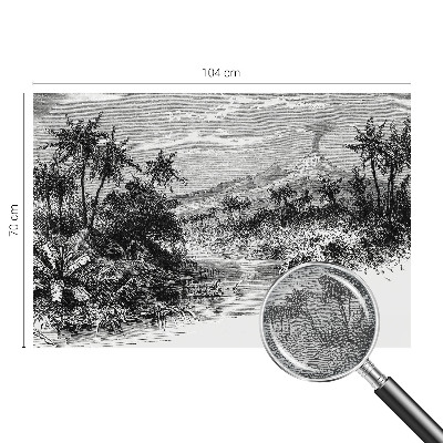 Large wall mural wallpaper with an exotic panoramic design