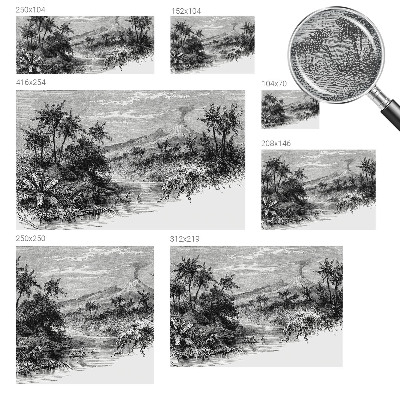 Large wall mural wallpaper with an exotic panoramic design