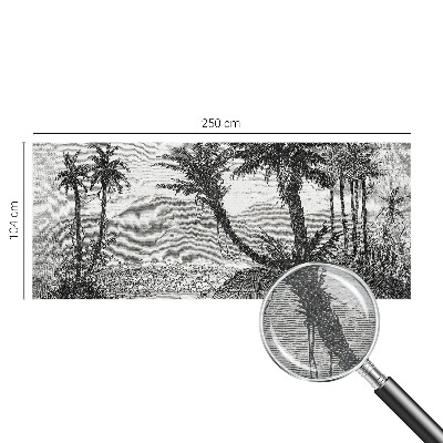 Custom size wall mural with a tropical oasis design