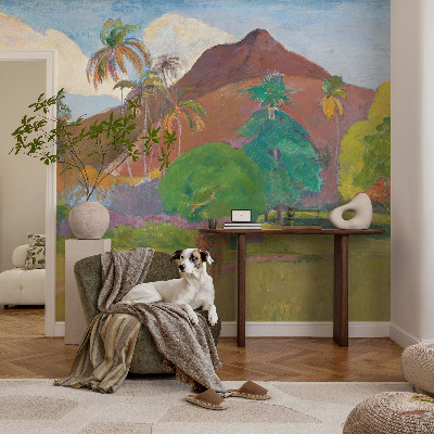 Modern wall mural for bedroom featuring an exotic nature design