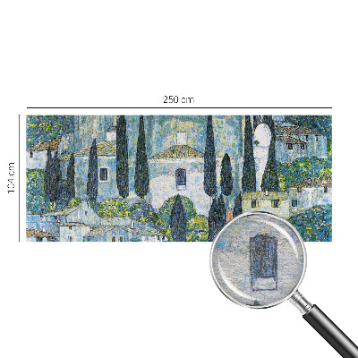 Modern wall mural for living room featuring cypress houses motif
