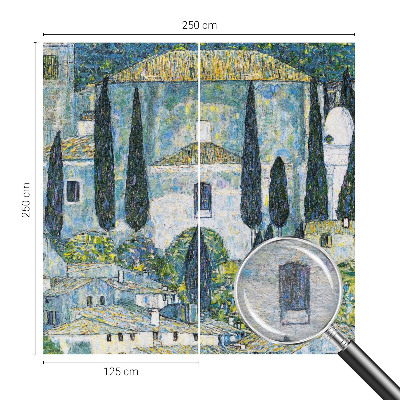 Modern wall mural for living room featuring cypress houses motif