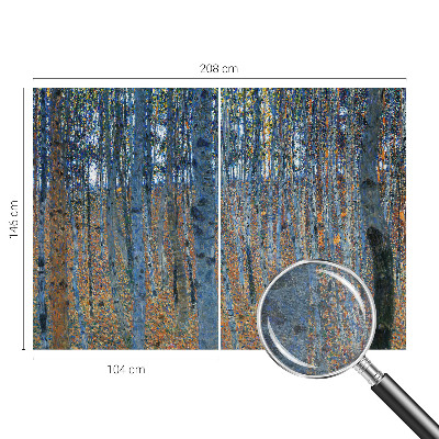 High quality photo wallpaper with a birch forest motif