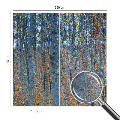 High quality photo wallpaper with a birch forest motif