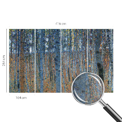 High quality photo wallpaper with a birch forest motif