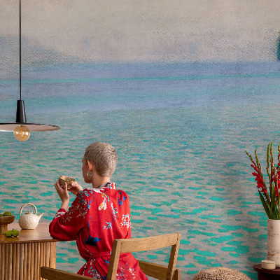 Premium wall mural featuring a turquoise water design for the bedroom
