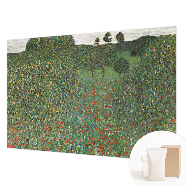 Decorative wall mural for living room with a flower meadow design