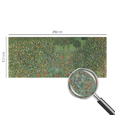 Decorative wall mural for living room with a flower meadow design
