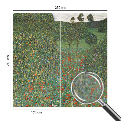 Decorative wall mural for living room with a flower meadow design