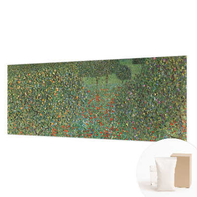 Decorative wall mural for living room with a flower meadow design