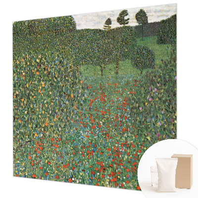 Decorative wall mural for living room with a flower meadow design