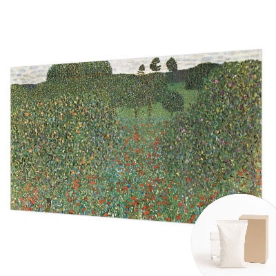 Decorative wall mural for living room with a flower meadow design