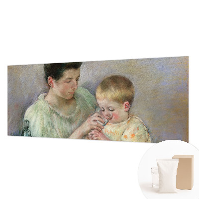 Non-woven wall mural with a parental care motif