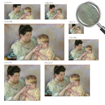 Non-woven wall mural with a parental care motif
