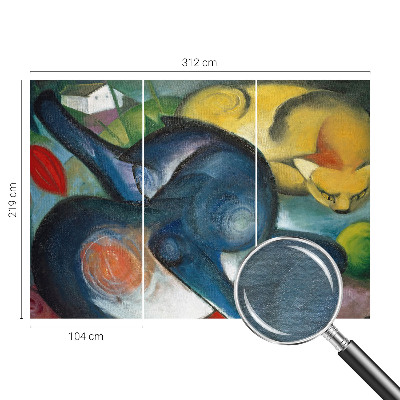 Non-woven photo wallpaper featuring cat artwork