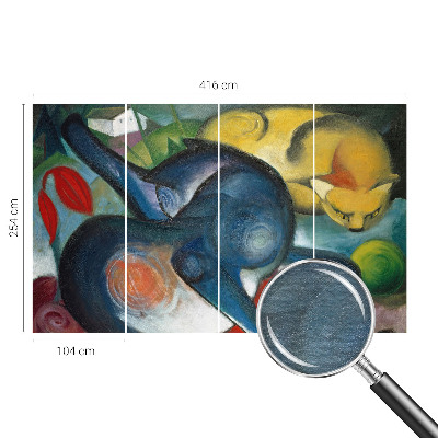 Non-woven photo wallpaper featuring cat artwork