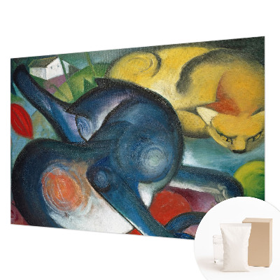 Non-woven photo wallpaper featuring cat artwork