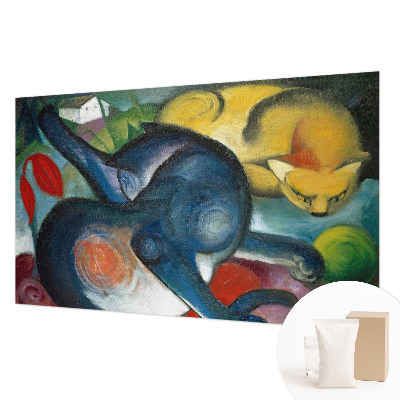 Non-woven photo wallpaper featuring cat artwork