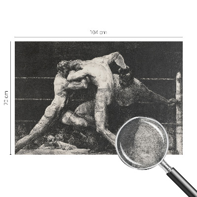 Wall mural featuring a boxers' duel