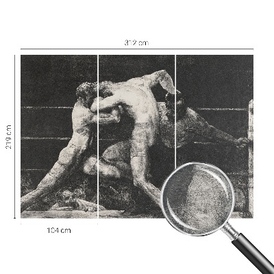 Wall mural featuring a boxers' duel