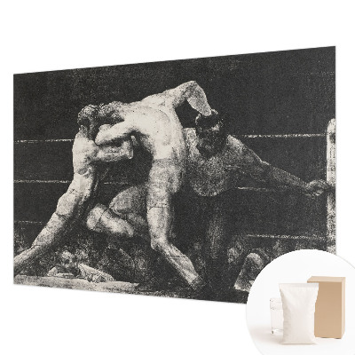 Wall mural featuring a boxers' duel