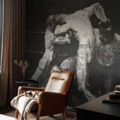 Wall mural featuring a boxers' duel