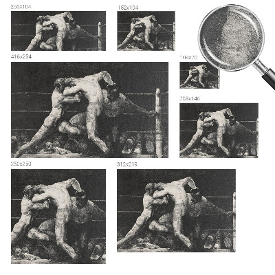 Wall mural featuring a boxers' duel