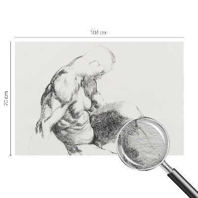 Wallpaper mural with a sketch-style male figure