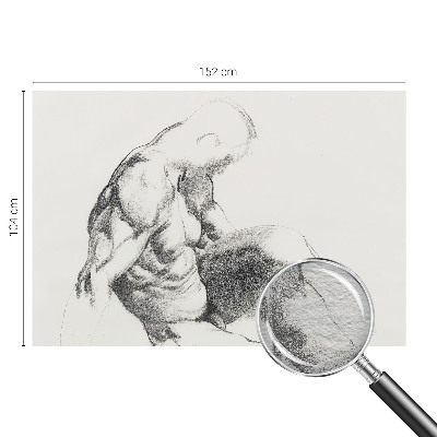Wallpaper mural with a sketch-style male figure