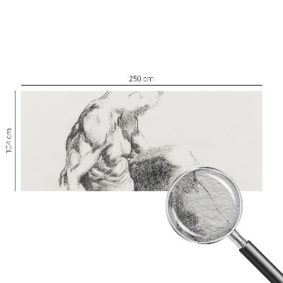 Wallpaper mural with a sketch-style male figure