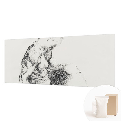 Wallpaper mural with a sketch-style male figure