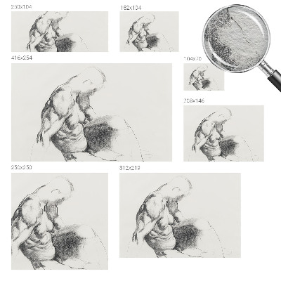 Wallpaper mural with a sketch-style male figure