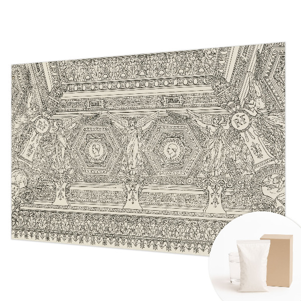 Wall mural for bedroom with a classic ornamental pattern