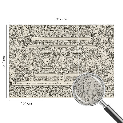 Wall mural for bedroom with a classic ornamental pattern