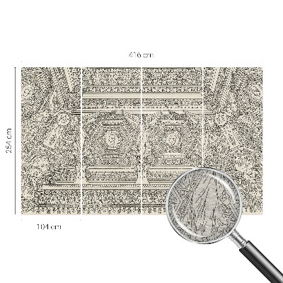 Wall mural for bedroom with a classic ornamental pattern