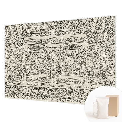 Wall mural for bedroom with a classic ornamental pattern