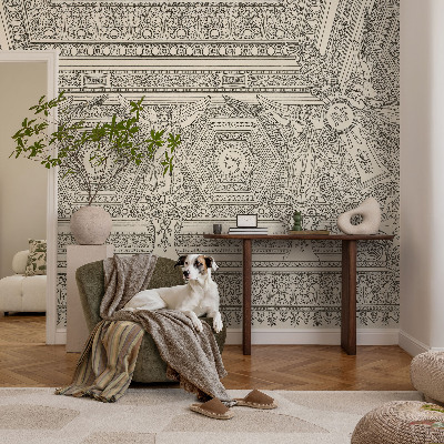 Wall mural for bedroom with a classic ornamental pattern