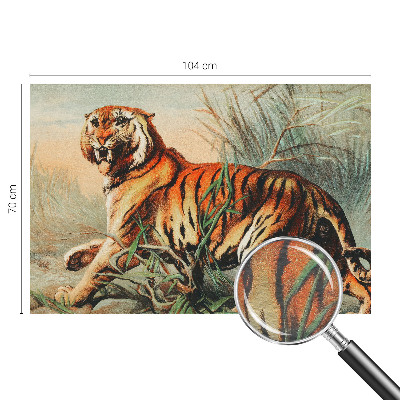 Bedroom wall mural wallpaper with a tiger in a natural landscape