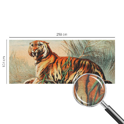 Bedroom wall mural wallpaper with a tiger in a natural landscape