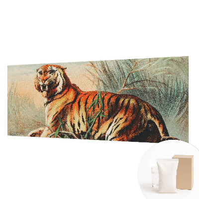 Bedroom wall mural wallpaper with a tiger in a natural landscape