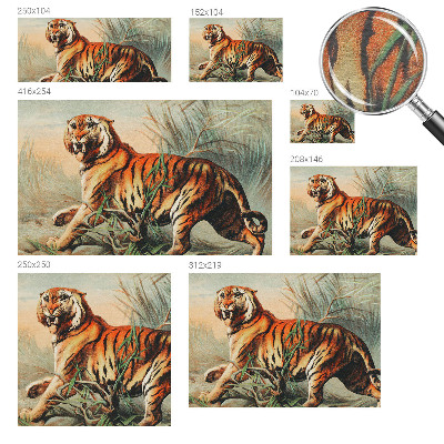 Bedroom wall mural wallpaper with a tiger in a natural landscape