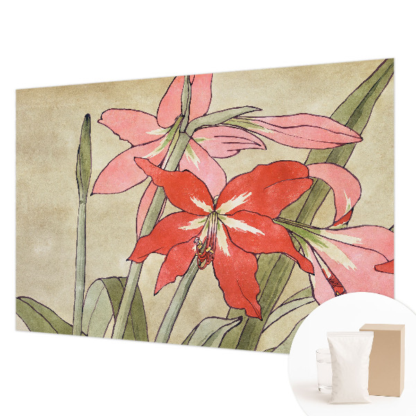 Large wall mural featuring daylily flowers