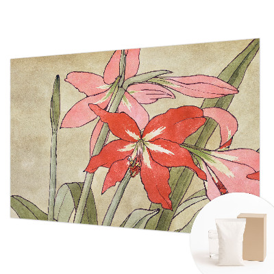 Large wall mural featuring daylily flowers