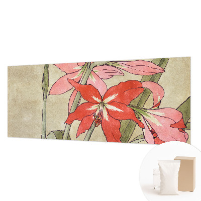 Large wall mural featuring daylily flowers