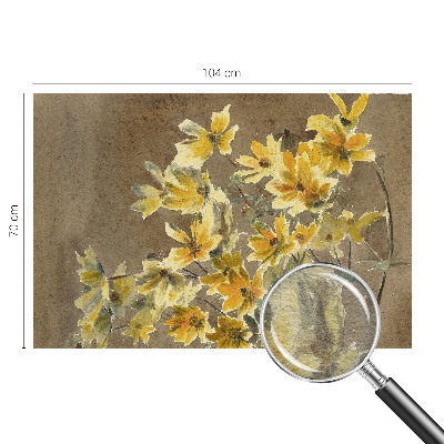 Large wallpaper mural with a sunny bouquet design