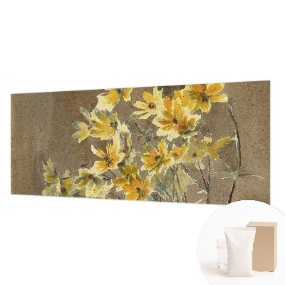 Large wallpaper mural with a sunny bouquet design