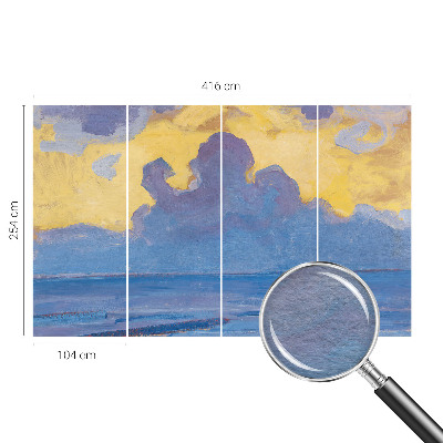 Custom size wall mural featuring a cloudscape design