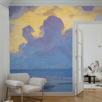 Custom size wall mural featuring a cloudscape design