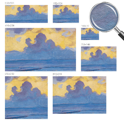 Custom size wall mural featuring a cloudscape design